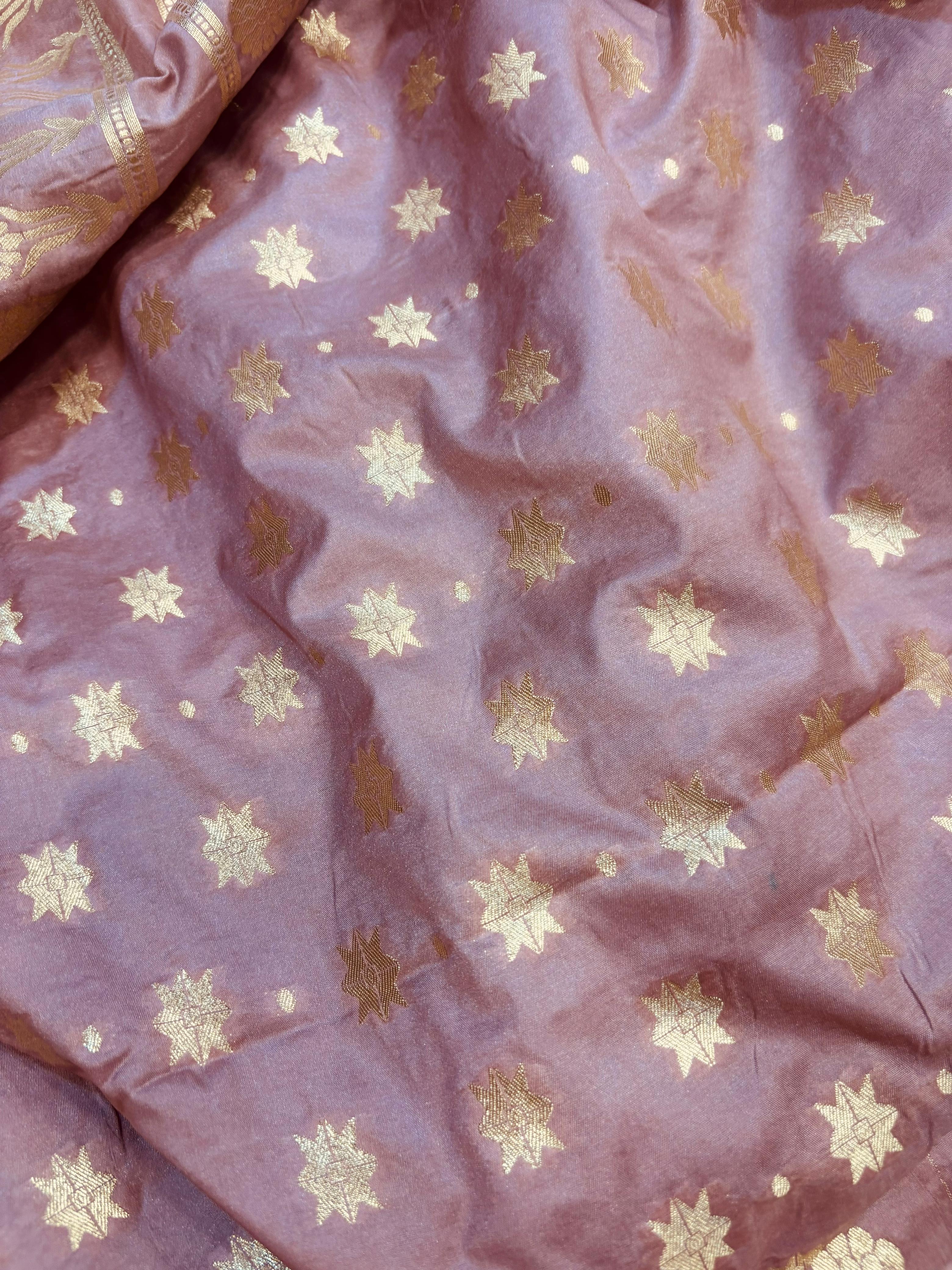 Pretty in Pink: Banarasi Silk Unstitched Lehenga Set - Luxurion World