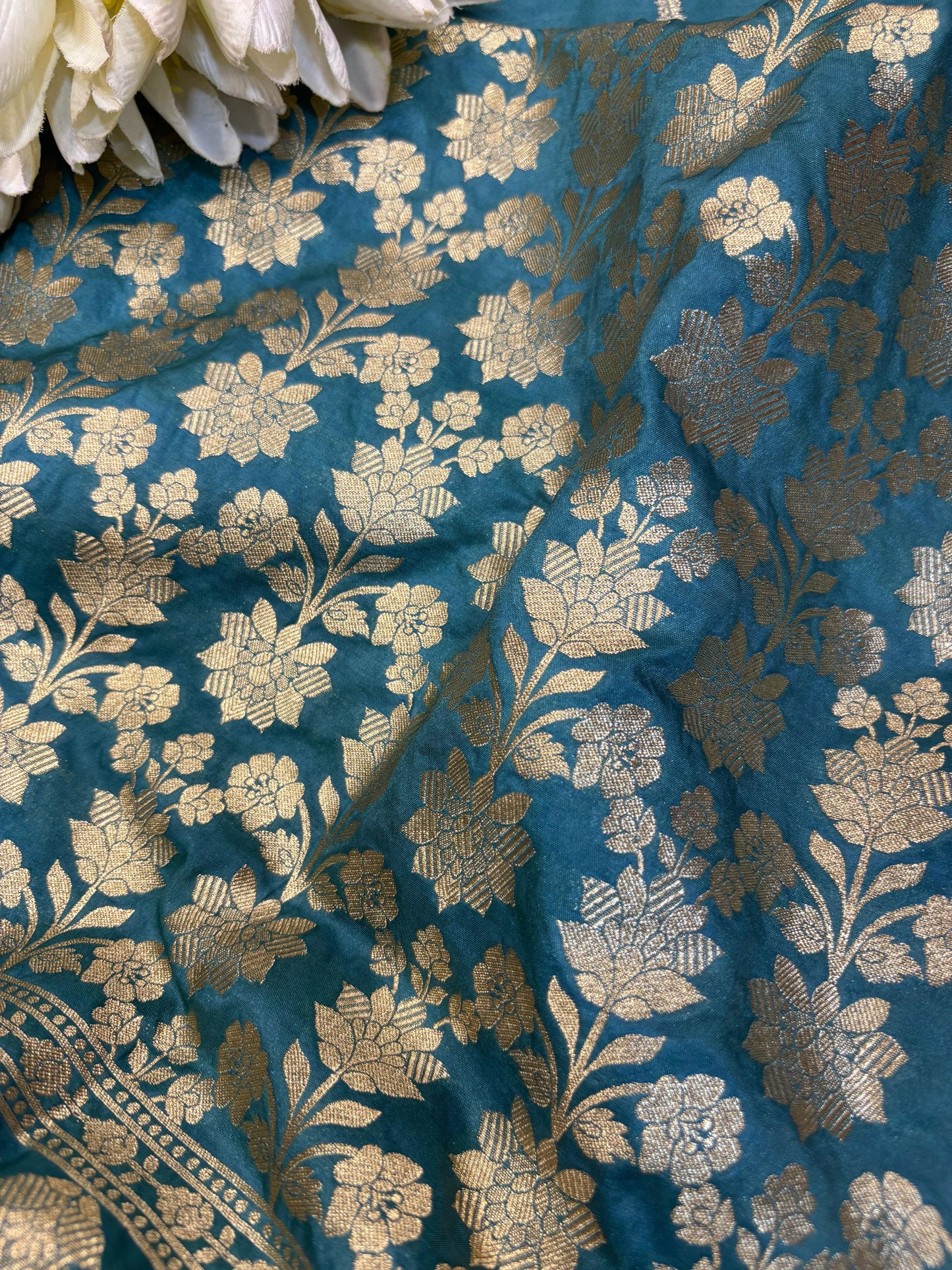 Elegant Blue Banarasi Silk Unstitched Lehenga Set - Luxurion World