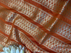Orange Banarasi Silk Unstitched Lehenga Set - Luxurion World