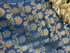 Blue Banarasi Silk Unstitched Lehenga Set - Luxurion World