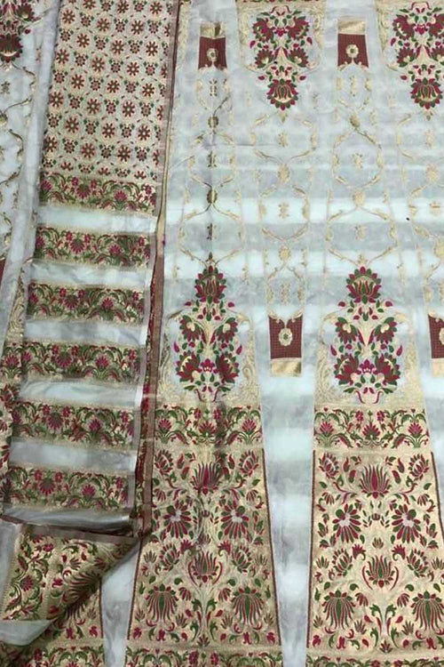 Stunning Dyeable Banarasi Silk Meenakari Lehenga Set - Luxurion World