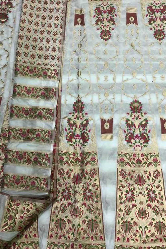 Stunning Dyeable Banarasi Silk Meenakari Lehenga Set - Luxurion World