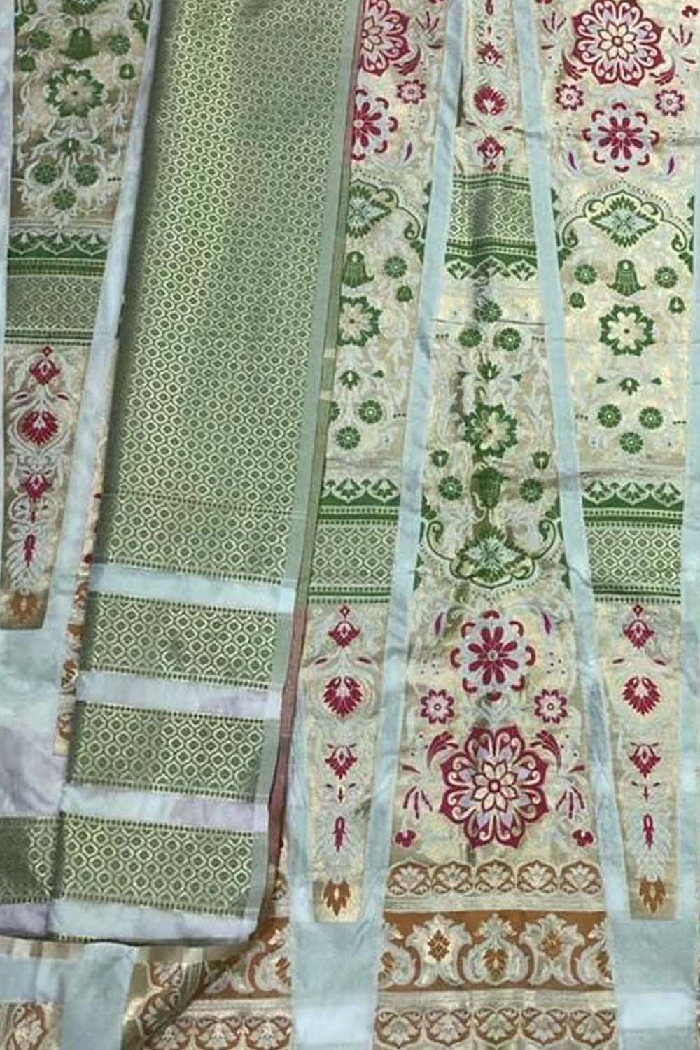 Stunning Dyeable Banarasi Silk Meenakari Lehenga Set - Luxurion World