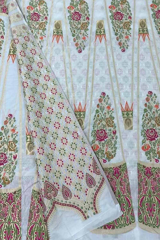 Stunning Dyeable Banarasi Silk Meenakari Lehenga Set - Luxurion World