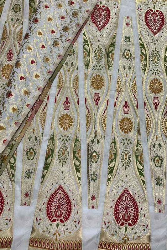 Stunning Dyeable Banarasi Silk Meenakari Lehenga Set - Luxurion World