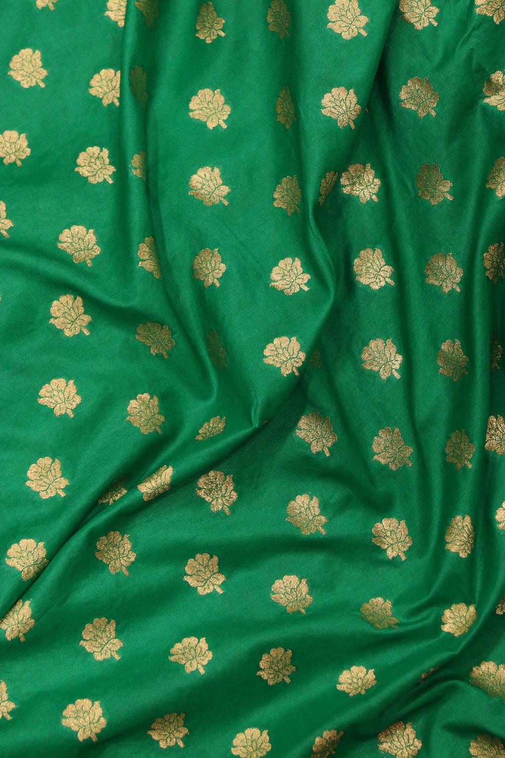 Green Banarasi Silk Unstitched Lehenga Set - Luxurion World
