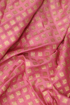 Light Pink Banarasi Silk Unstitched Lehenga Set - Luxurion World