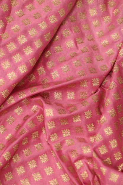 Light Pink Banarasi Silk Unstitched Lehenga Set - Luxurion World