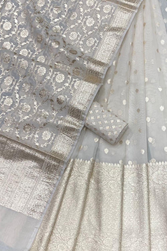 Customizable Dyeable Banarasi Chanderi Silk Lehenga Set - Luxurion World