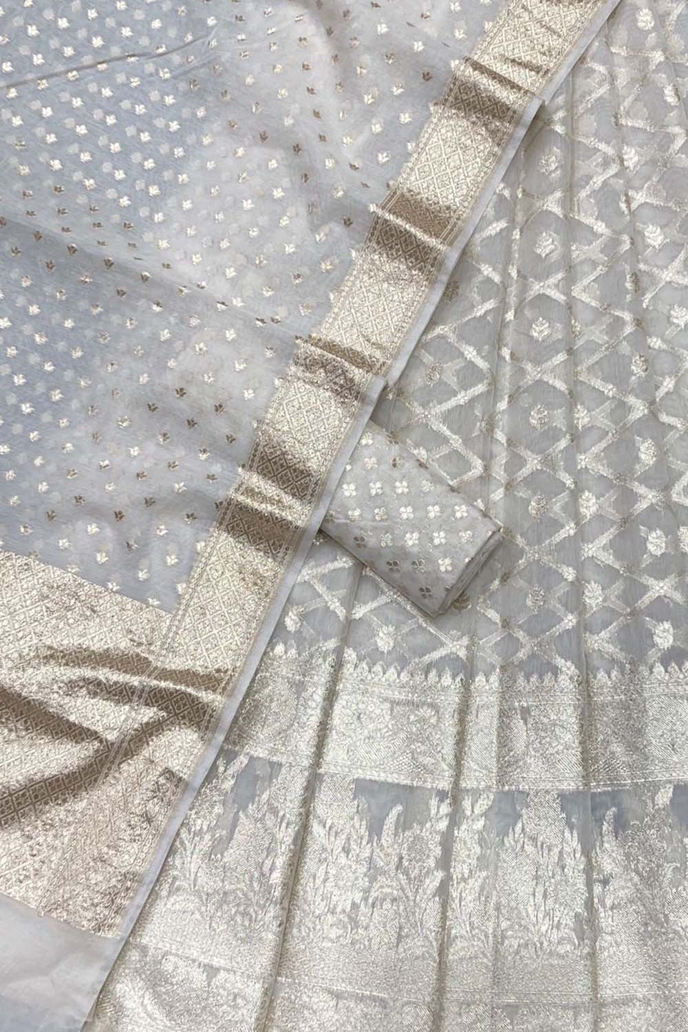 Stunning Dyeable Banarasi Chanderi Silk Lehenga Set - Luxurion World