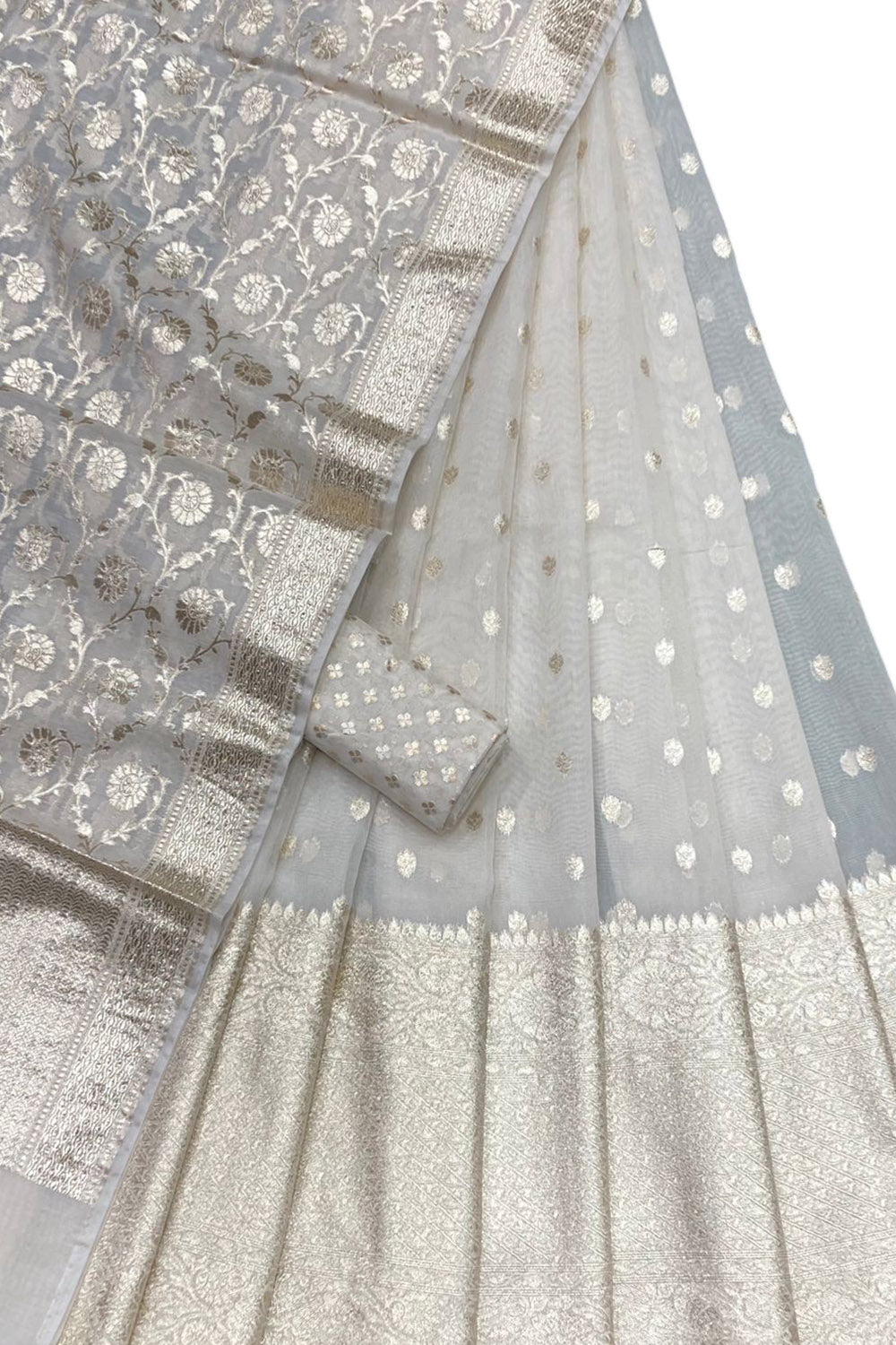 Dyeable Banarasi Chanderi Silk Unstitched Lehenga Set - Luxurion World