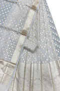 Dyeable Banarasi Chanderi Silk Unstitched Lehenga Set - Luxurion World