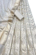 Dyeable Banarasi Chanderi Silk Unstitched Lehenga Set - Luxurion World