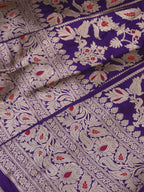 Exquisite Purple Banarasi Katan Silk Lehenga Set - Unstitched - Luxurion World