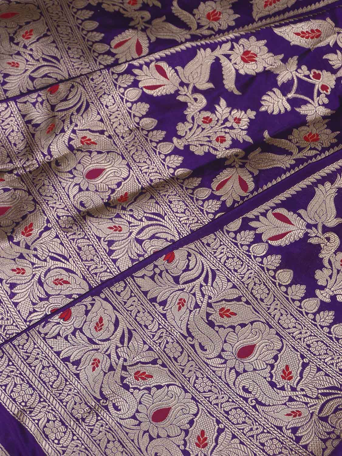 Exquisite Purple Banarasi Katan Silk Lehenga Set - Unstitched - Luxurion World
