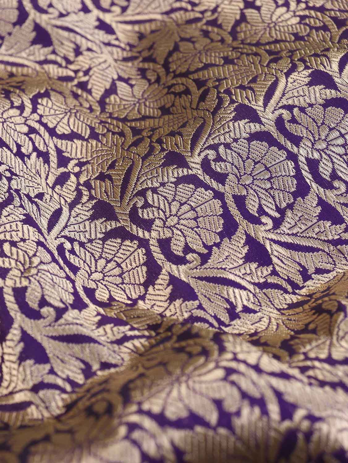 Exquisite Purple Banarasi Katan Silk Lehenga Set - Unstitched - Luxurion World