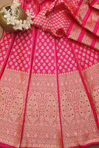 Unstitched Pink Banarasi Katan Silk Lehenga Set - Exquisite Design for a Timeless Look - Luxurion World