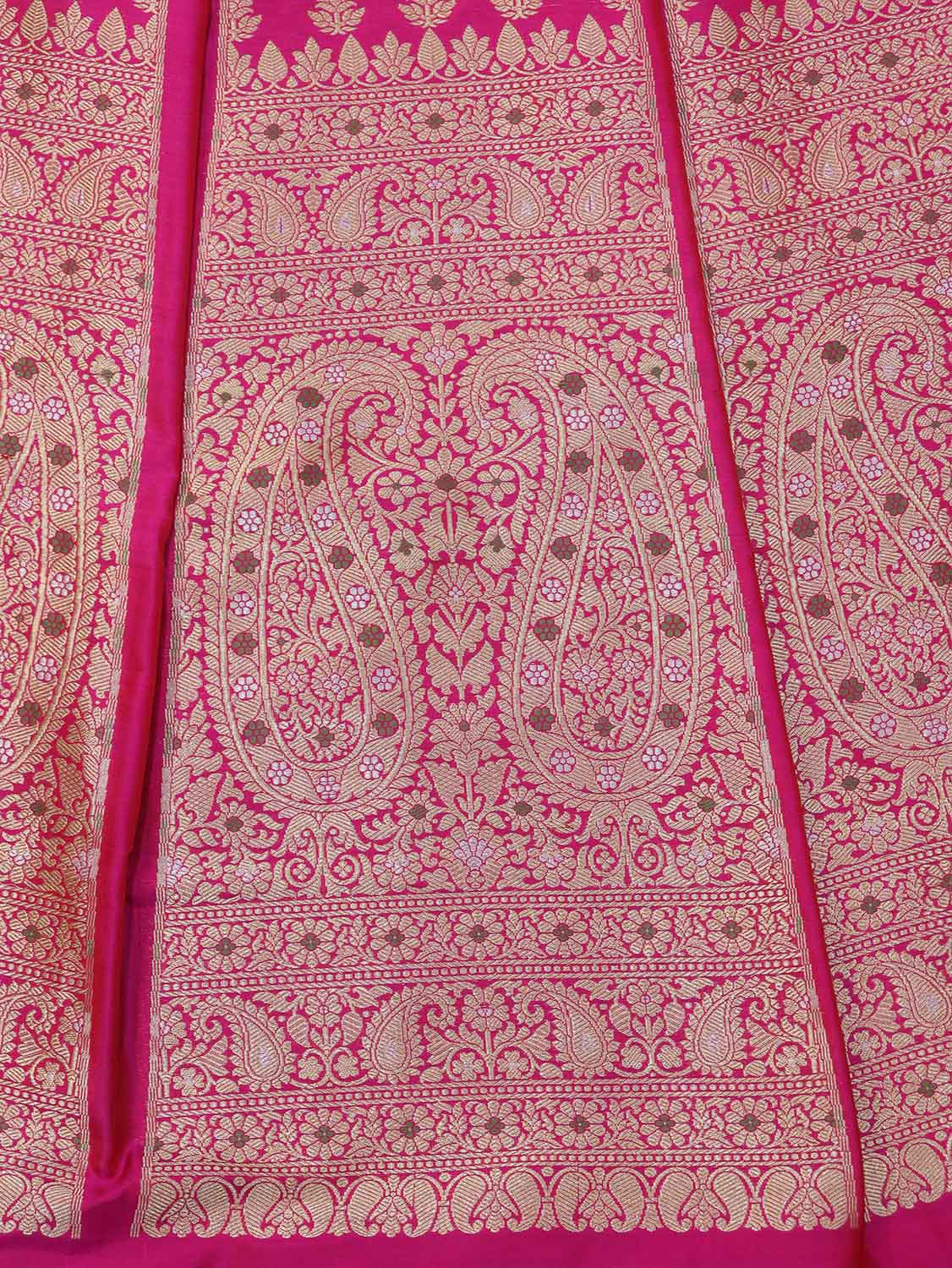 Unstitched Pink Banarasi Katan Silk Lehenga Set - Exquisite Design for a Timeless Look - Luxurion World