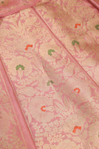 Pink Banarasi Pure Katan Silk Unstitched Lehenga Set - Luxurion World