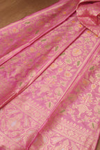 Pink Banarasi Pure Katan Silk Unstitched Lehenga Set - Luxurion World