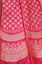 Pink Banarasi Pure Katan Silk Unstitched Lehenga Set - Luxurion World