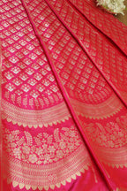 Pink Banarasi Pure Katan Silk Unstitched Lehenga Set - Luxurion World