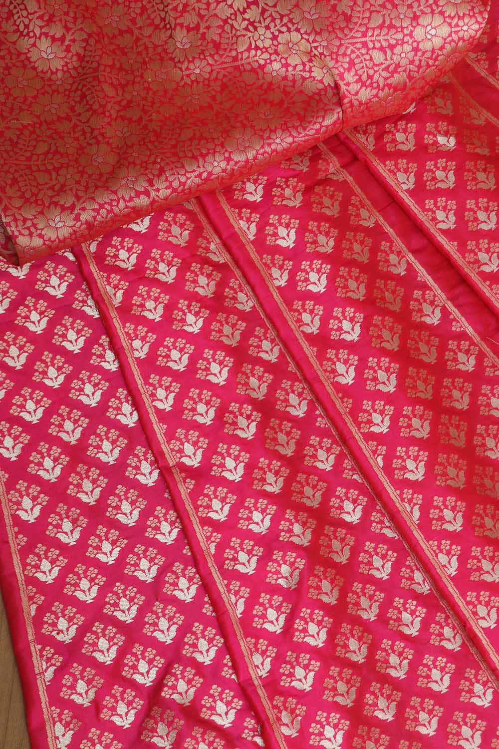 Pink Banarasi Pure Katan Silk Unstitched Lehenga Set - Luxurion World
