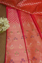 Pink Banarasi Pure Katan Silk Unstitched Lehenga Set - Luxurion World