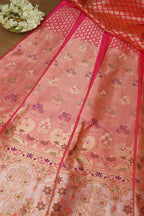 Pink Banarasi Pure Katan Silk Unstitched Lehenga Set - Luxurion World