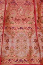 Pink Banarasi Pure Katan Silk Unstitched Lehenga Set - Luxurion World