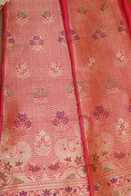 Pink Banarasi Pure Katan Silk Unstitched Lehenga Set - Luxurion World