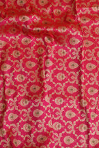 Pink Banarasi Pure Katan Silk Unstitched Lehenga Set - Luxurion World
