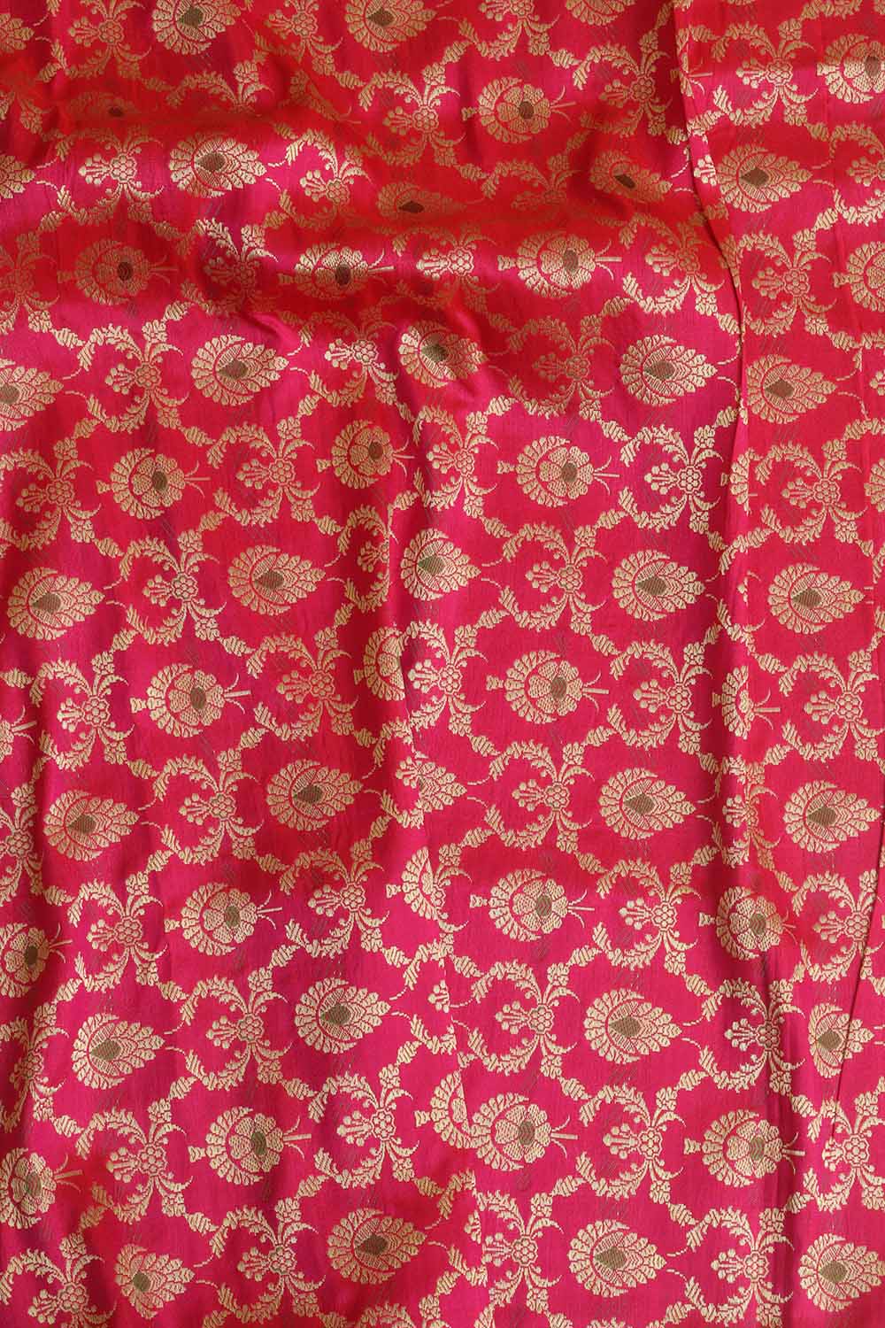 Pink Banarasi Pure Katan Silk Unstitched Lehenga Set - Luxurion World