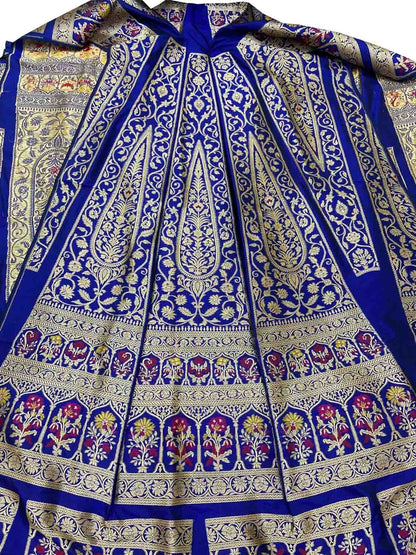 Exquisite Blue Banarasi Silk Lehenga Set - Luxurion World