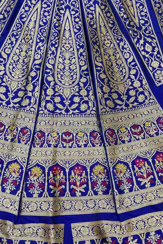 Exquisite Blue Banarasi Silk Lehenga Set