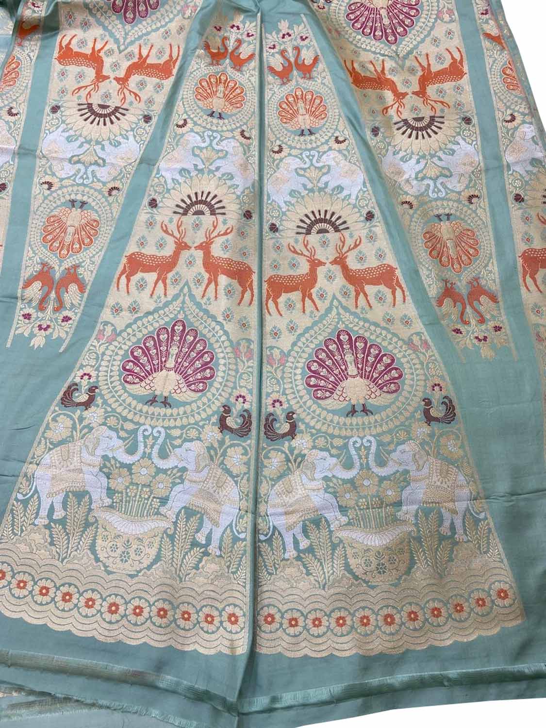 Blue Banarasi Pure Katan Silk Lehenga Set - Luxurion World