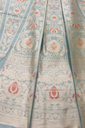 Elegant Grey Banarasi Silk Lehenga Set - Luxurion World