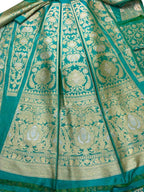 Green Banarasi Pure Katan Silk Lehenga Set - Luxurion World