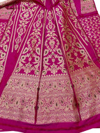 Exquisite Pink Banarasi Silk Lehenga Set - Luxurion World