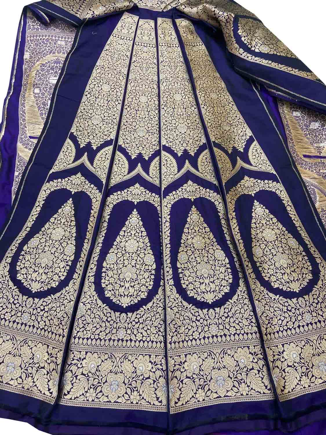 Blue Banarasi Silk Lehenga Set - Pure Elegance - Luxurion World
