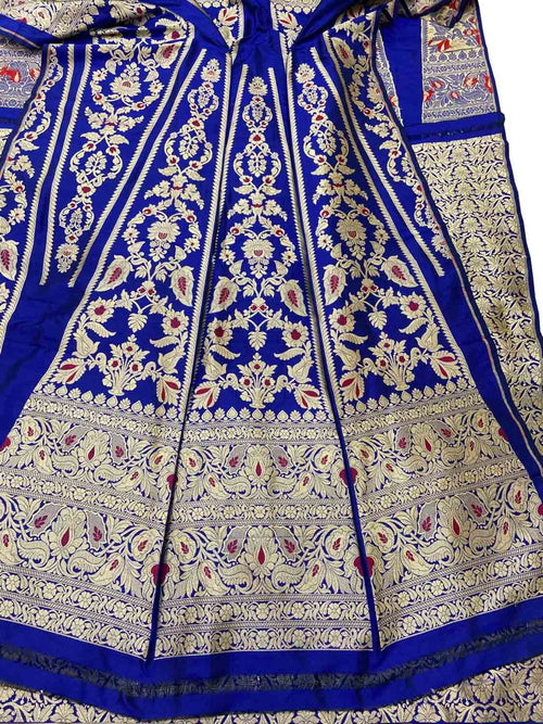 Royal Blue Banarasi Silk Lehenga Set - Luxurion World