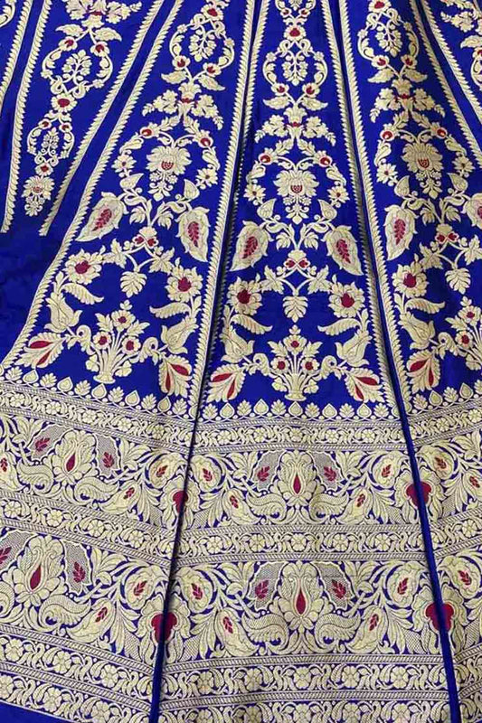 Royal Blue Banarasi Silk Lehenga Set