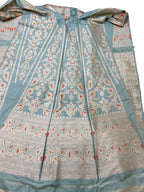 Elegant Grey Banarasi Silk Lehenga Set - Luxurion World