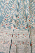 Elegant Grey Banarasi Silk Lehenga Set - Luxurion World