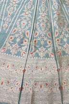 Elegant Grey Banarasi Silk Lehenga Set - Luxurion World