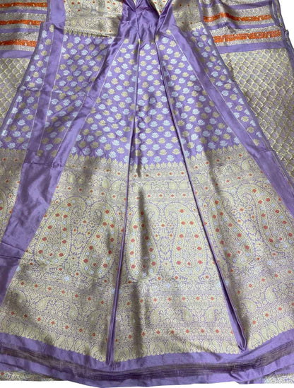 Elegant Purple Banarasi Silk Lehenga Set - Luxurion World