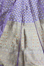 Elegant Purple Banarasi Silk Lehenga Set - Luxurion World