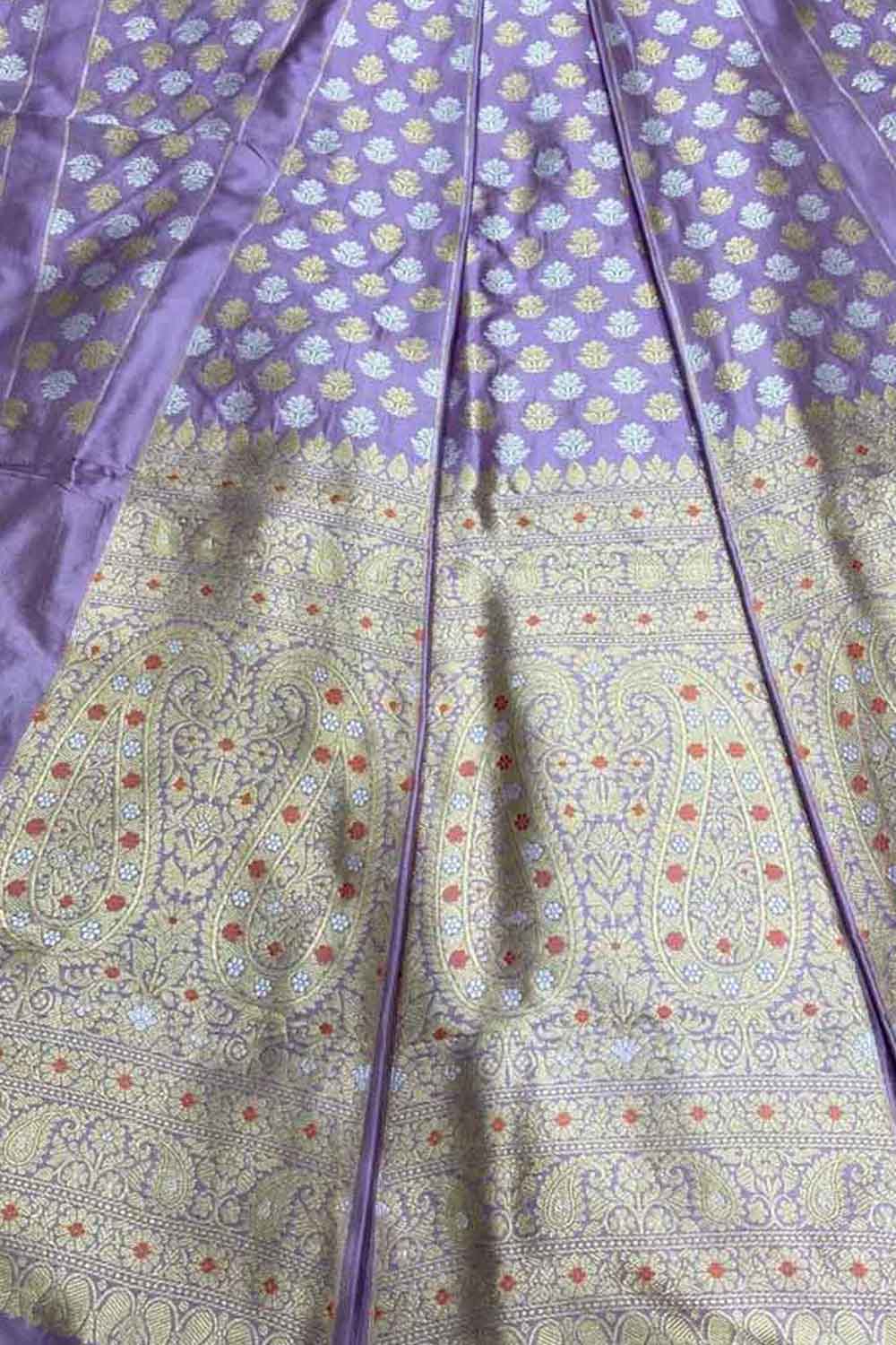 Elegant Purple Banarasi Silk Lehenga Set - Luxurion World