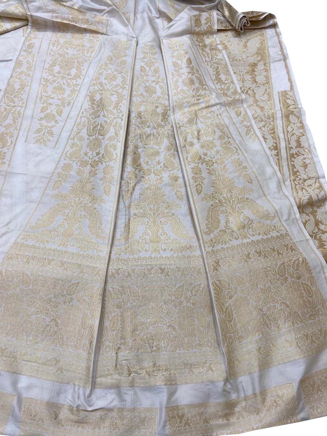 Elegant Off White Banarasi Silk Lehenga Set - Luxurion World
