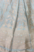 Elegant Grey Banarasi Silk Lehenga Set - Luxurion World